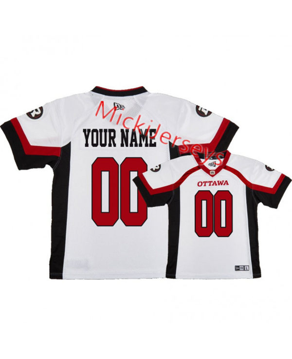 Men's Youth CFL Ottawa Redblacks Custom 2019 New Era White Away Football Jersey Men's Youth CFL Ottawa Redblacks Custom 2019 New Era White Away Football Jersey